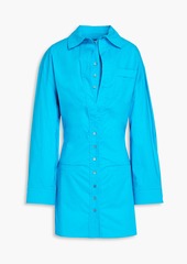JACQUEMUS - Baunhilha layered cutout cotton-poplin mini shirt dress - Blue - FR 34