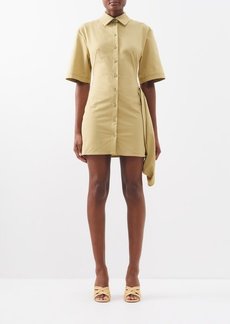 Jacquemus - Camisa Cutout Twill Shirt Dress - Womens - Light Khaki