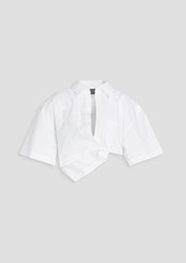 JACQUEMUS - Capri cropped cotton-poplin shirt - White - FR 32