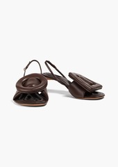 JACQUEMUS - Cuscinu buckled leather slingback sandals - Brown - EU 35