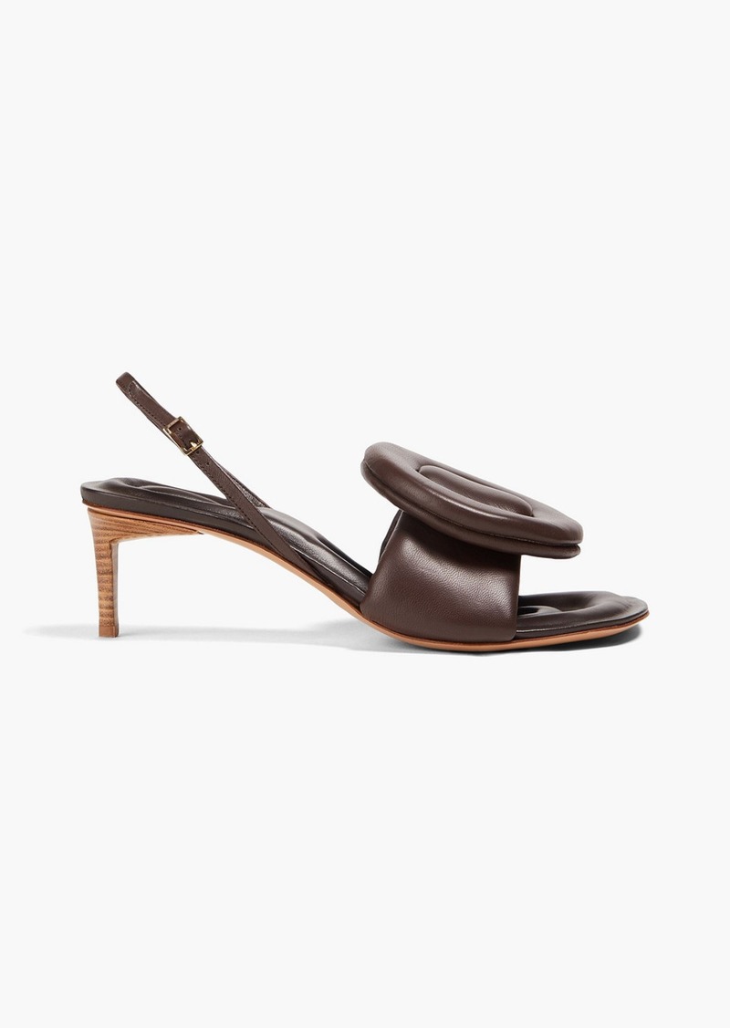 JACQUEMUS - Cuscinu buckled leather slingback sandals - Brown - EU 35