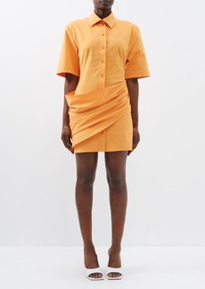 Jacquemus - Cutout Drape-waist Shirt Dress - Womens - Orange