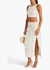 JACQUEMUS - Draggiu appliquéd cotton midi skirt - White - FR 36