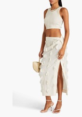 JACQUEMUS - Draggiu appliquéd cotton midi skirt - White - FR 42