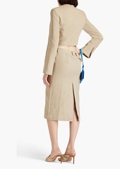 JACQUEMUS - Vela draped linen pencil skirt - Neutral - FR 34