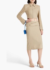 JACQUEMUS - Vela draped linen pencil skirt - Neutral - FR 42