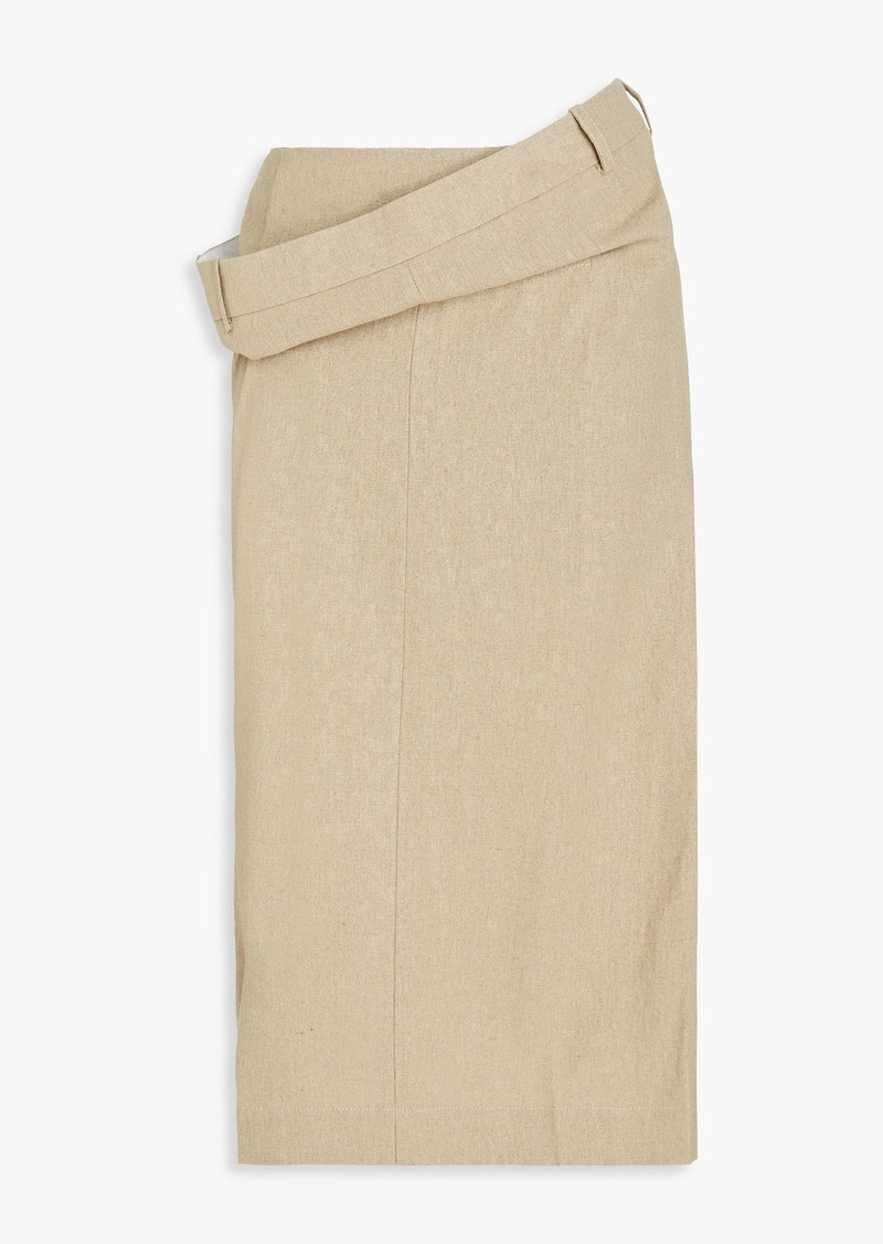 JACQUEMUS - Vela draped linen pencil skirt - Neutral - FR 34