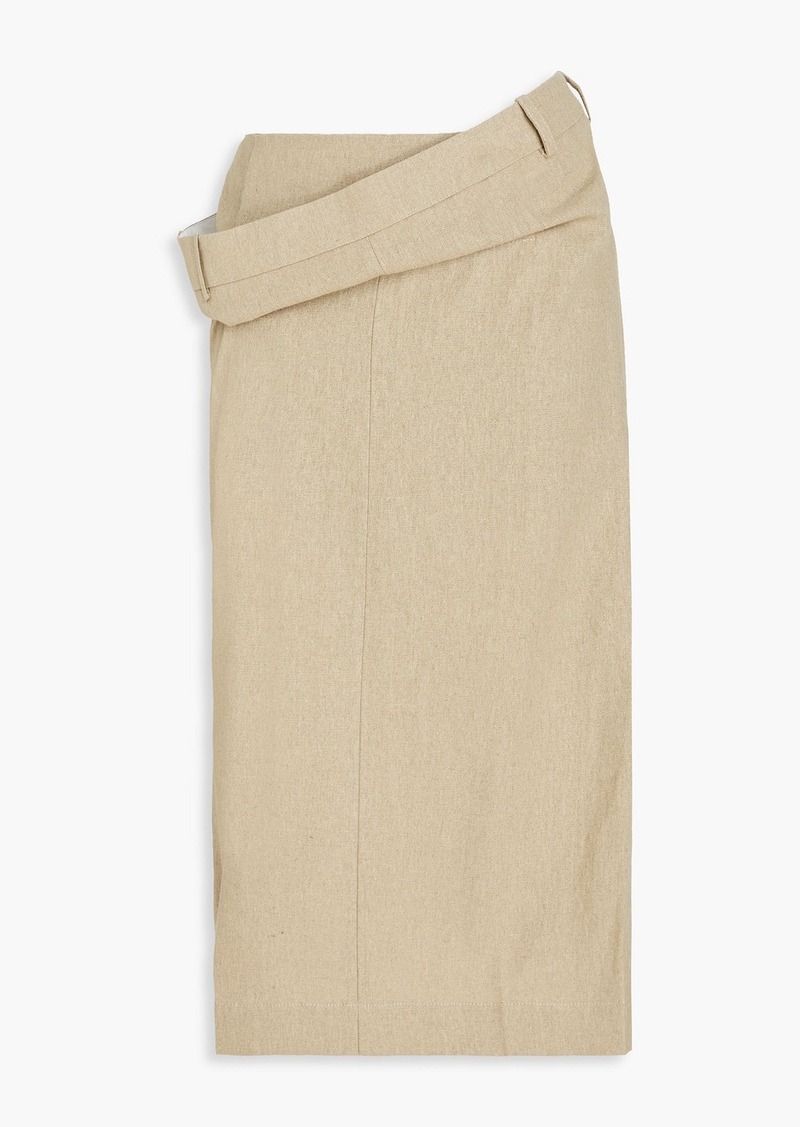 JACQUEMUS - Vela draped linen pencil skirt - Neutral - FR 42