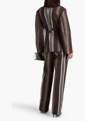 JACQUEMUS - Filu belted striped cotton-blend blazer - Brown - FR 34