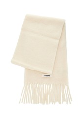 Jacquemus - Fringed Knit Wool-Blend Scarf - Off-White - OS - Moda Operandi