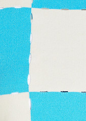 JACQUEMUS - Gelato cropped checked laser-cut cotton-blend top - Blue - FR 34