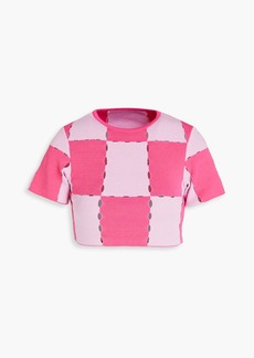 JACQUEMUS - Gelato cropped checked cotton-blend top - Pink - FR 34