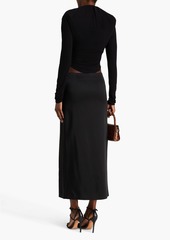 JACQUEMUS - Goccia cropped ruched stretch-jersey top - Black - FR 34