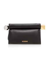 Jacquemus - La Pochette Rond Carré Folded Leather Clutch  - Black - OS - Moda Operandi