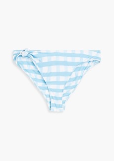 JACQUEMUS - Vichy knotted gingham low-rise bikini briefs - Blue - XS