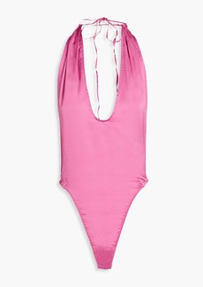 JACQUEMUS - Mentalo stretch-satin halterneck bodysuit - Pink - FR 32
