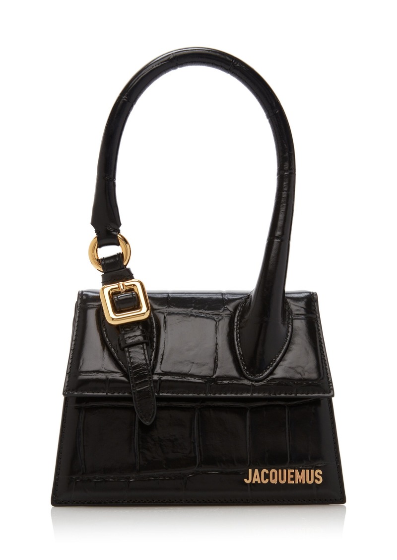Jacquemus - Le Chiquito Moyen Croc-Embossed Leather Bag - Black - OS - Moda Operandi