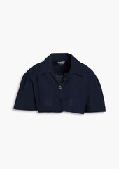 JACQUEMUS - Bebi cropped hemp and cotton-blend shirt - Blue - FR 32