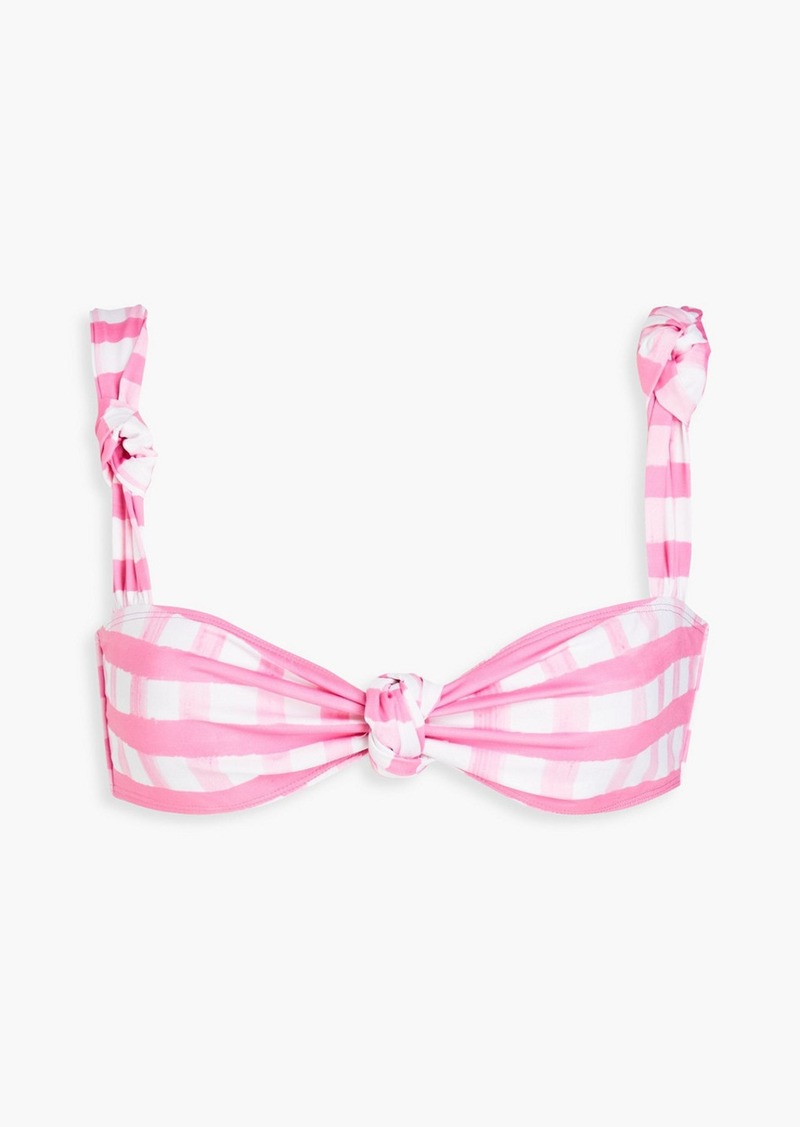JACQUEMUS - Le Haut Vichy knotted gingham bikini top - Pink - M