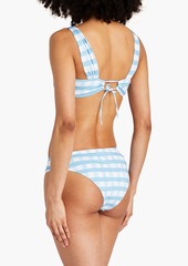 JACQUEMUS - Vichy knotted gingham bikini top - Orange - XS