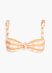 JACQUEMUS - Vichy knotted gingham bikini top - Orange - XS