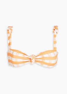 JACQUEMUS - Vichy knotted gingham bikini top - Orange - XS
