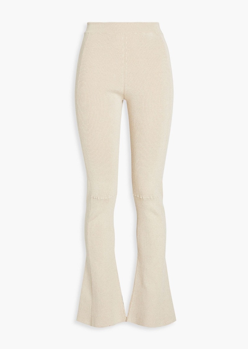 JACQUEMUS - Baunhila ribbed-knit flared pants - Neutral - FR 32