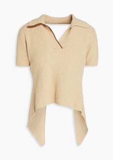 JACQUEMUS - Bagnu open-back cotton-blend terry polo shirt - Neutral - FR 34