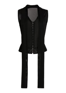 Jacquemus - Maestra Draped Corset Top - Black - FR 36 - Moda Operandi
