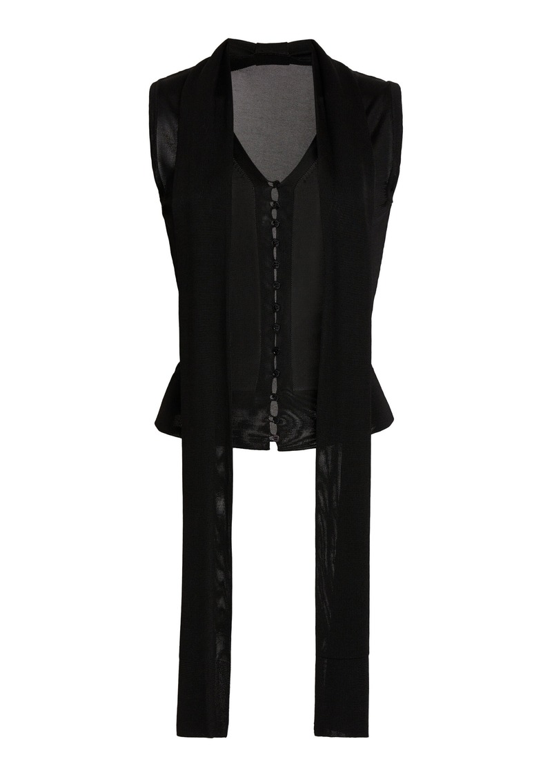 Jacquemus - Maestra Draped Corset Top - Black - FR 42 - Moda Operandi