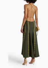 JACQUEMUS - Maille open-back pointelle-trimmed stretch-knit maxi dress - Green - FR 38