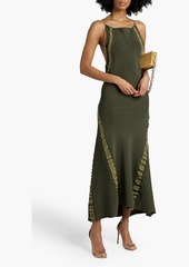 JACQUEMUS - Maille open-back pointelle-trimmed stretch-knit maxi dress - Green - FR 42