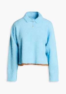 JACQUEMUS - Neve brushed stretch-knit polo sweater - Blue - FR 32