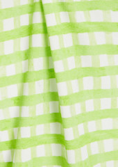 JACQUEMUS - Nodi gingham cutout stretch-jersey midi dress - Green - FR 32