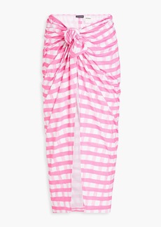 JACQUEMUS - Nodi knotted gingham jersey pareo - Pink - S