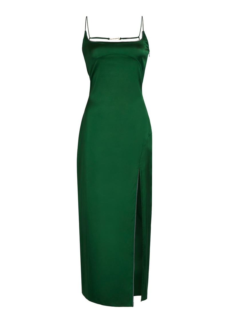Jacquemus - Notte Satin Midi Slip Dress - Green - FR 40 - Moda Operandi