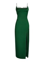 Jacquemus - Notte Satin Midi Slip Dress - Green - FR 40 - Moda Operandi