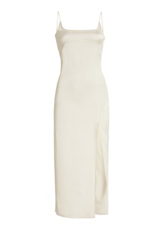 Jacquemus - Notte Satin Midi Slip Dress - White - FR 38 - Moda Operandi
