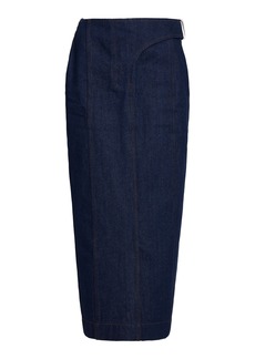 Jacquemus - Obra Tailored Denim Midi Skirt - Navy - 25 - Moda Operandi