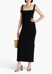 JACQUEMUS - Fold-over twist-front stretch-knit maxi dress - Black - FR 42