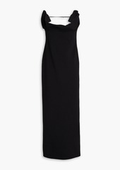 JACQUEMUS - Fold-over twist-front stretch-knit maxi dress - Black - FR 42