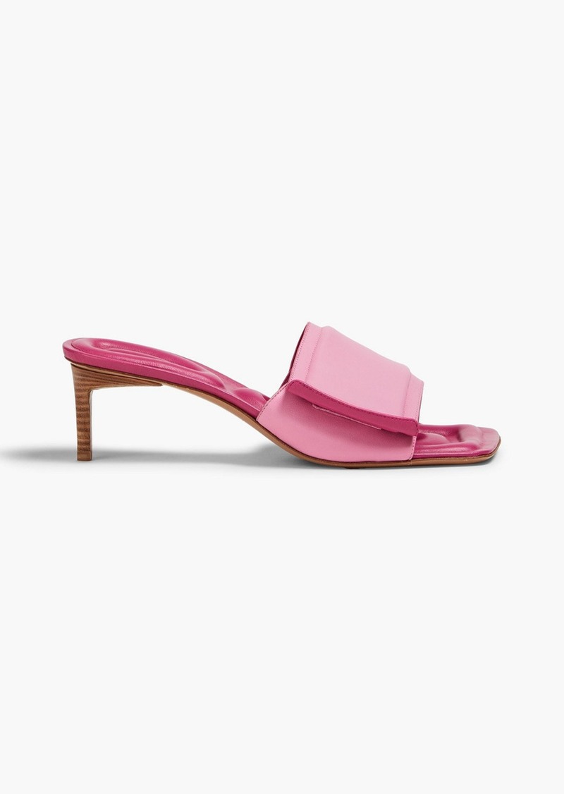 JACQUEMUS - Piscine padded leather mules - Pink - EU 36