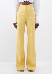 Jacquemus - Sauge High-rise Linen-blend Trousers - Womens - Yellow