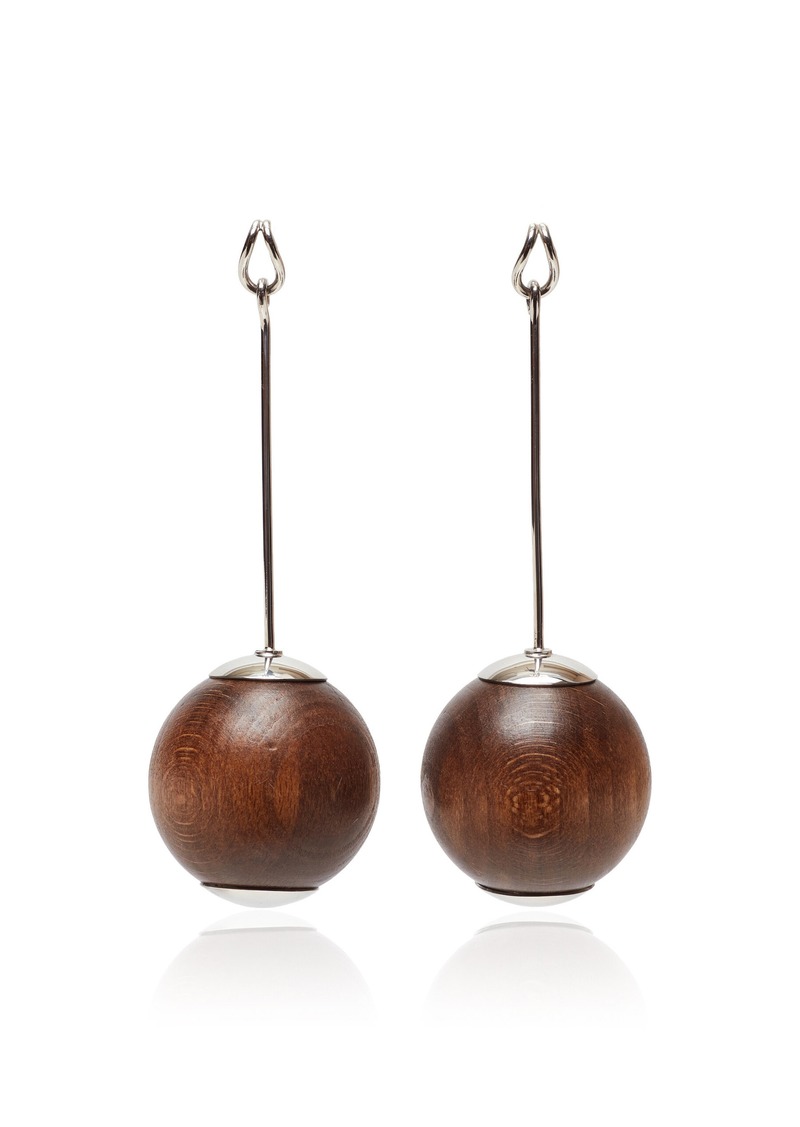 Jacquemus - Silver-Tone Wood Earrings - Brown - OS - Moda Operandi - Gifts For Her