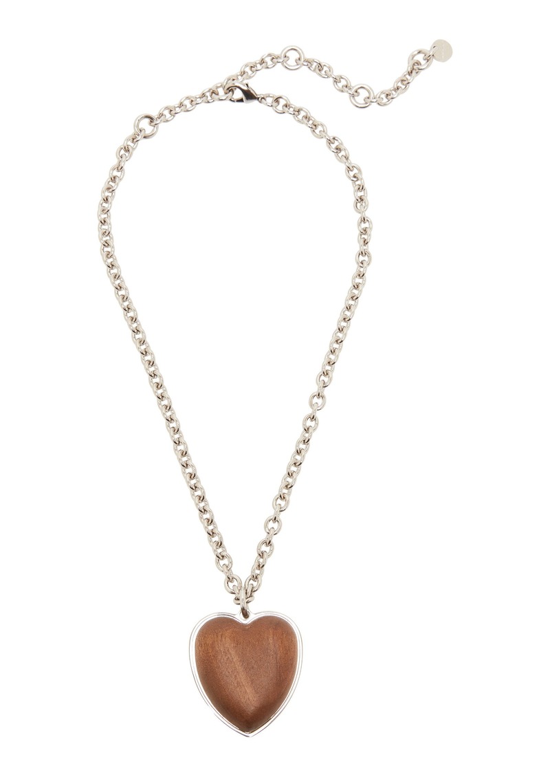 Jacquemus - Silver-Tone Wood Heart Necklace - Brown - OS - Moda Operandi - Gifts For Her