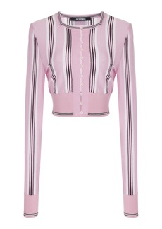 Jacquemus - Spiaggia Cropped Wool-Blend Cardigan - Pink - FR 42 - Moda Operandi