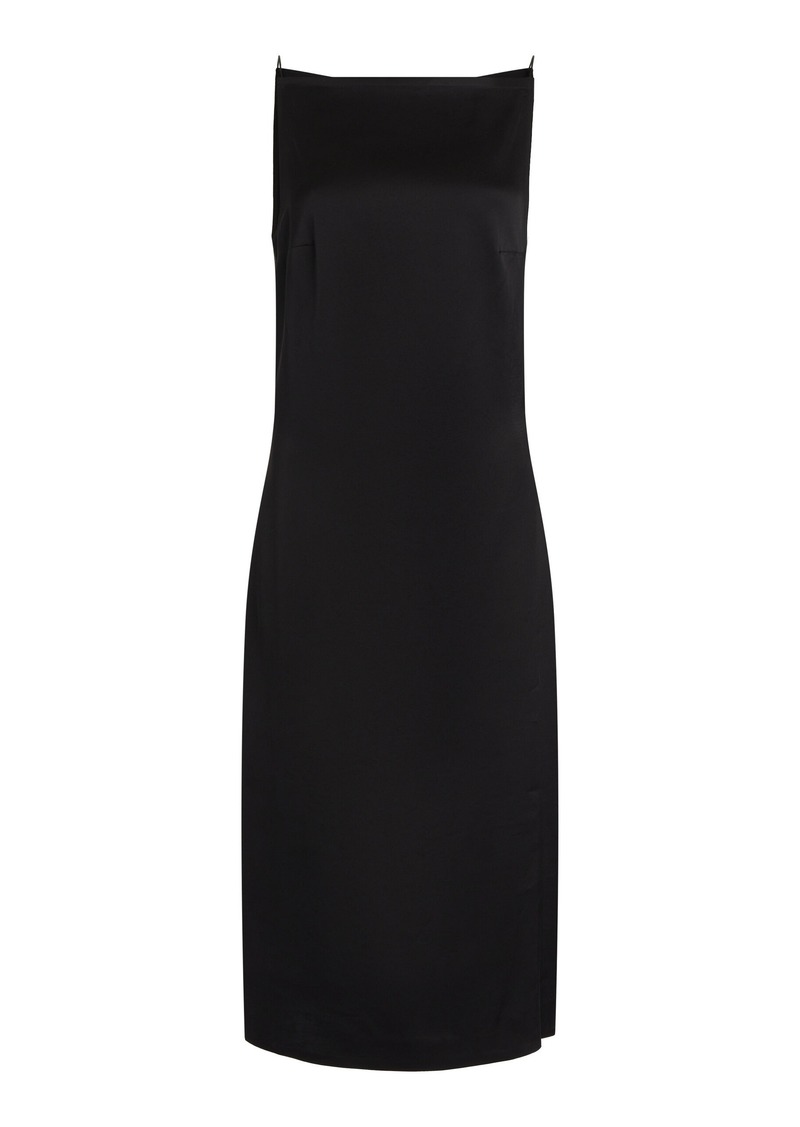 Jacquemus - Spoglio Sleeveless Stretch-Satin Midi Dress - Black - FR 36 - Moda Operandi