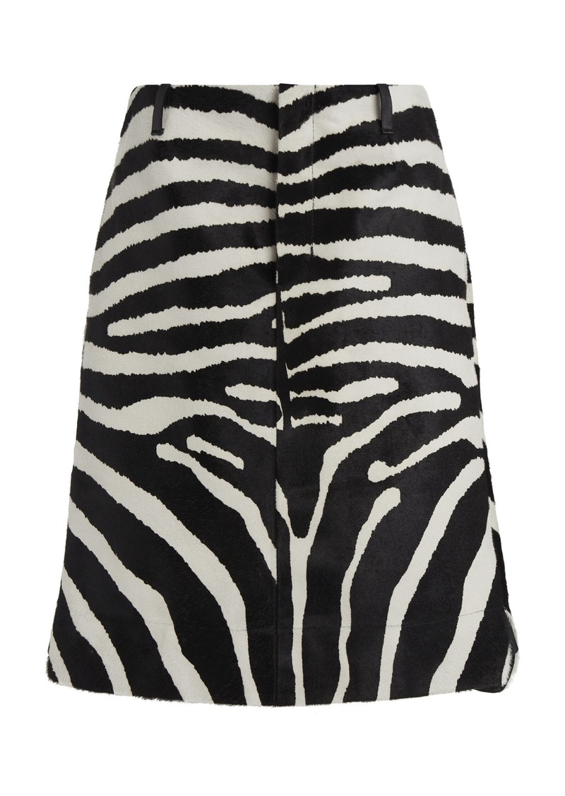 Jacquemus - Tozzi Leather-Trimmed Zebra-Jacquard Cotton Midi Skirt - Animal - FR 38 - Moda Operandi