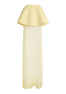 Jacquemus - Vela Strapless Crepe-Chiffon Peplum Maxi Dress - Yellow - FR 36 - Moda Operandi