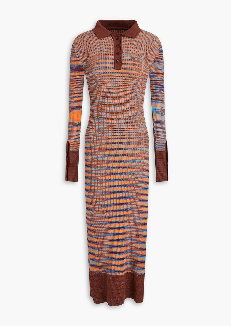 JACQUEMUS - Zucca space-dyed cotton and merino wool-blend midi dress - Brown - FR 38